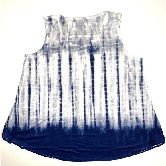 Style & Co Shirt Top Medium Blue White Tie-Dyed - Picture 3 of 10